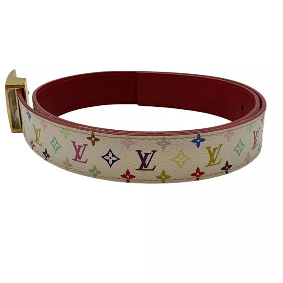 LOUIS VUITTON Saint Tulle 75/30 Belt Multi-Color Canvas - Picture 2 of 11
